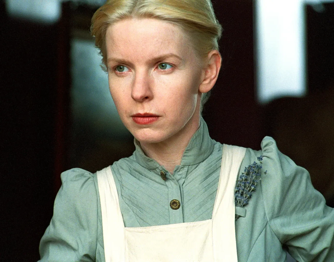 A close up of actress Jacqueline McKenzie, playing Daphne in the film Preservation